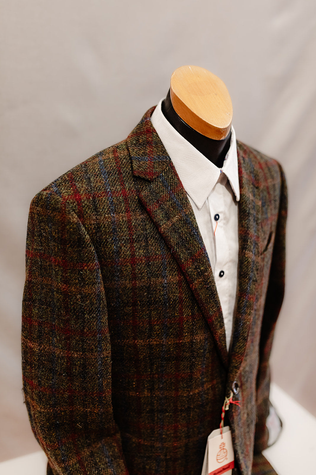 Harris Tweed Jacket - FCR291  Khaki Base Check