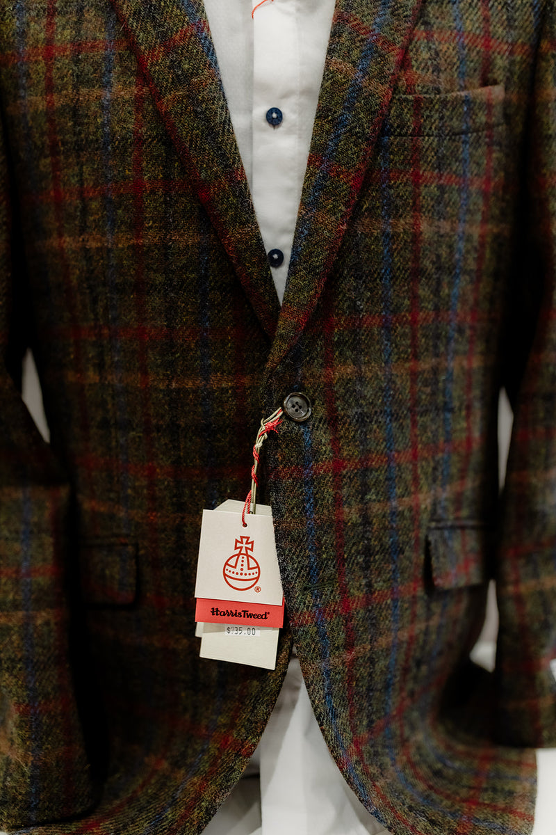 Harris Tweed Jacket - FCR291  Khaki Base Check