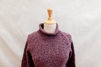 Fisherman Donegal Fleck Saddle Shoulder Sweater in Dark Mauve or Copper SI628M