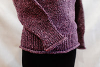 Fisherman Donegal Fleck Saddle Shoulder Sweater in Dark Mauve or Copper SI628M