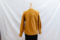 Ladies Fisherman Raglan Cardigan with Cabled Detail in Shamrock or Honey