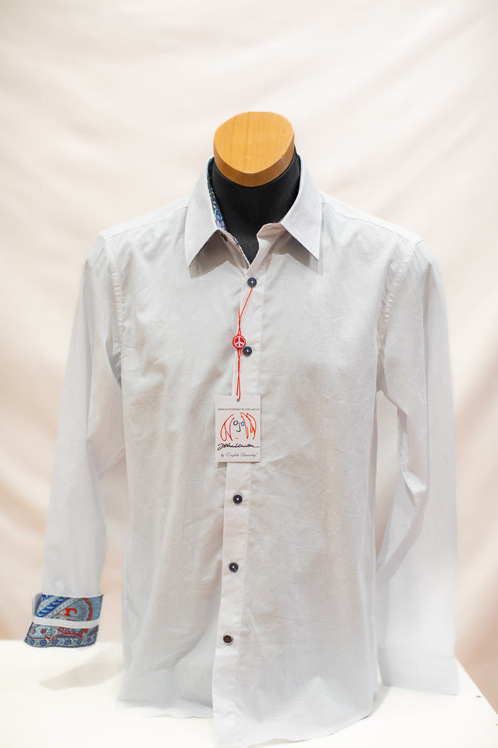 John Lennon Long Sleeve Shirt 'Wilton' in White