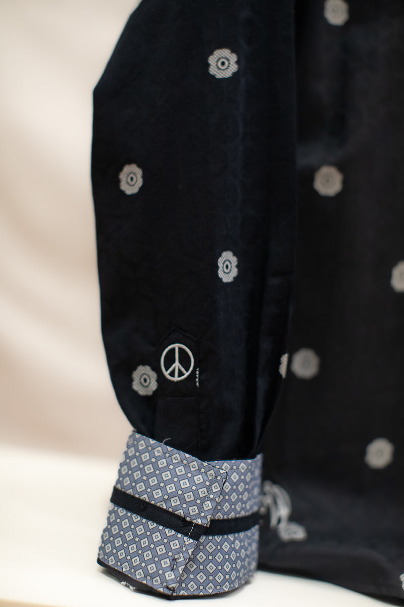 John Lennon Long Sleeve Shirt 'Wrexham' in Black