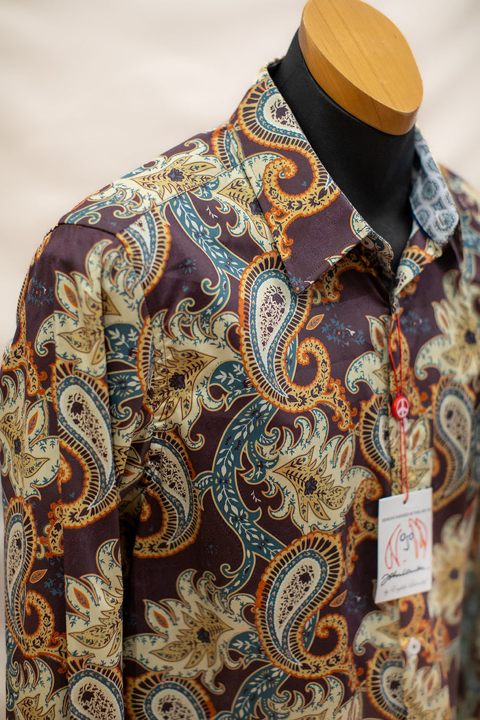 John Lennon Long Sleeve Shirt 'Bradbury' in Plum