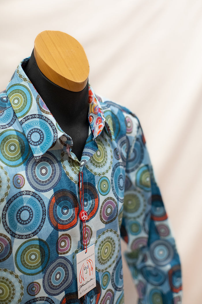 John Lennon Long Sleeve Shirt 'Spennymore' in Blue