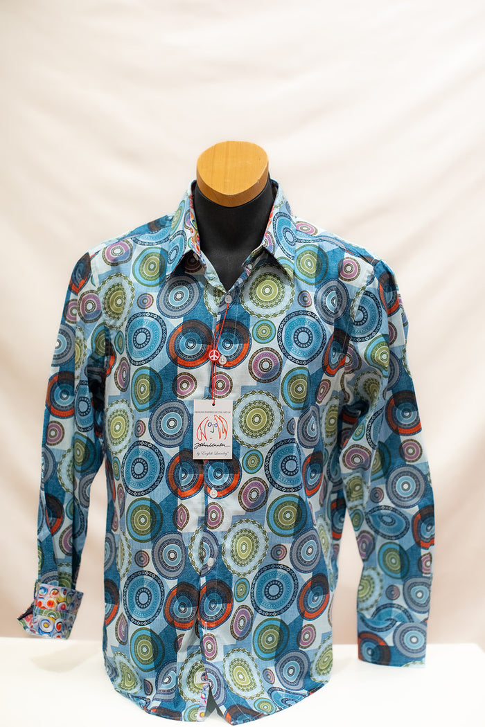 John Lennon Long Sleeve Shirt 'Spennymore' in Blue