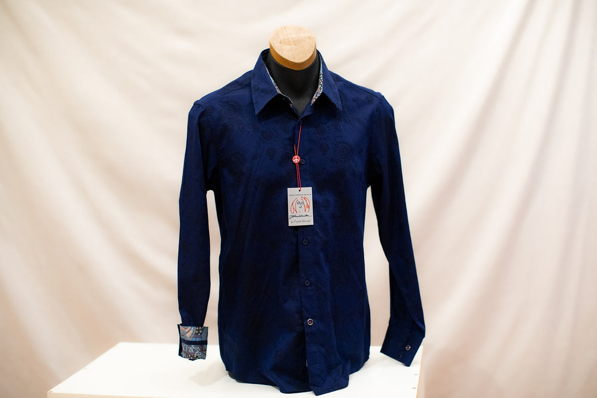John Lennon Long Sleeve Shirt 'Wilton' in Navy