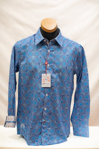 John Lennon Long Sleeve Shirt 'Castleton' in Sapphire