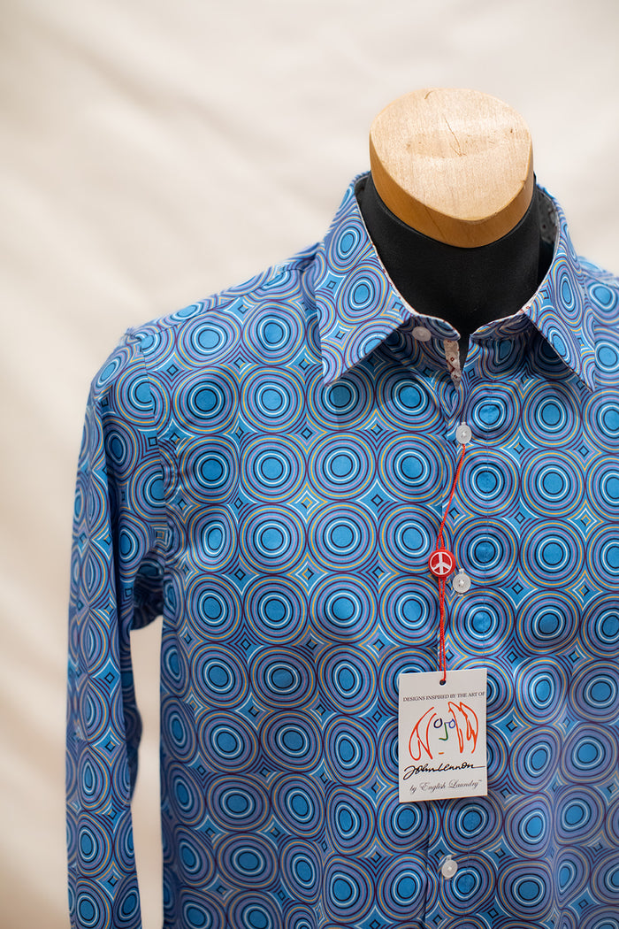John Lennon Long Sleeve Shirt 'Castleton' in Sapphire