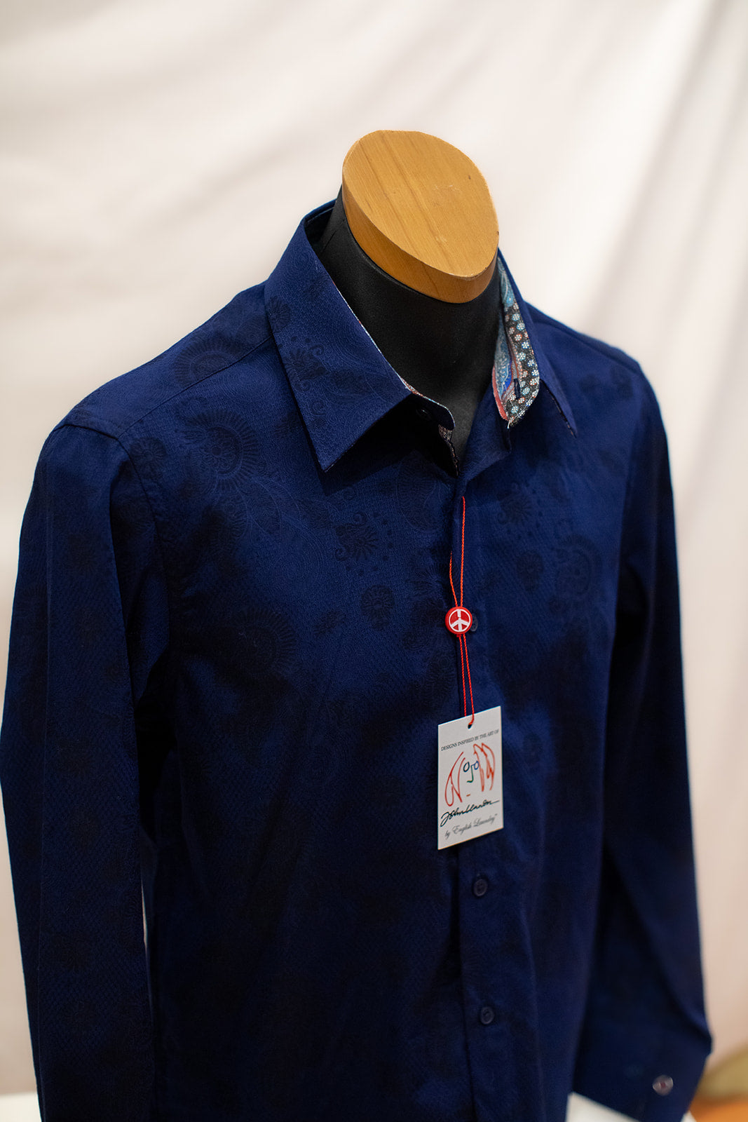 John Lennon Long Sleeve Shirt 'Wilton' in Navy