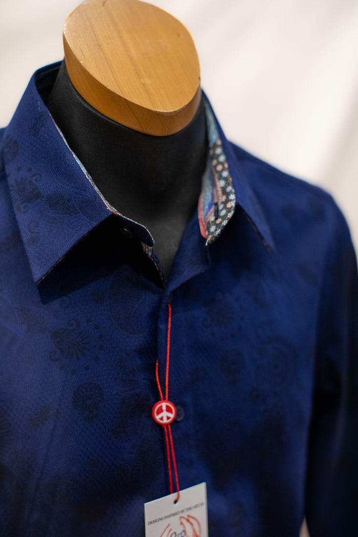 John Lennon Long Sleeve Shirt 'Wilton' in Navy