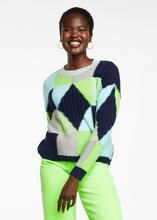 Load image into Gallery viewer, LD+CO Diamond Knit Cotton Jumper - Navy Combo
