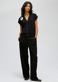 LD + Co Button Vest in Black 8169