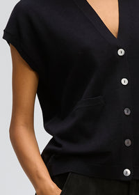 LD + Co Button Vest in Black 8169