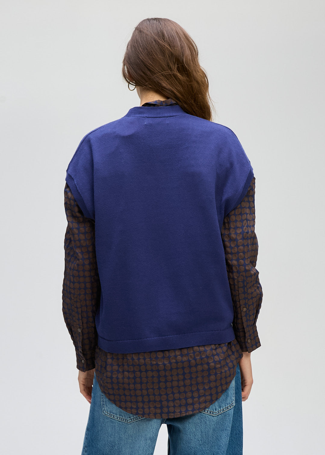 LD + Co Button Vest in Blue 8169