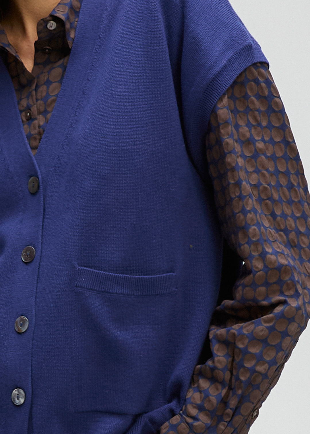 LD + Co Button Vest in Blue 8169