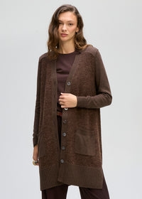 LD + Co Fluffy Detail Cardigan in Cocoa 8171