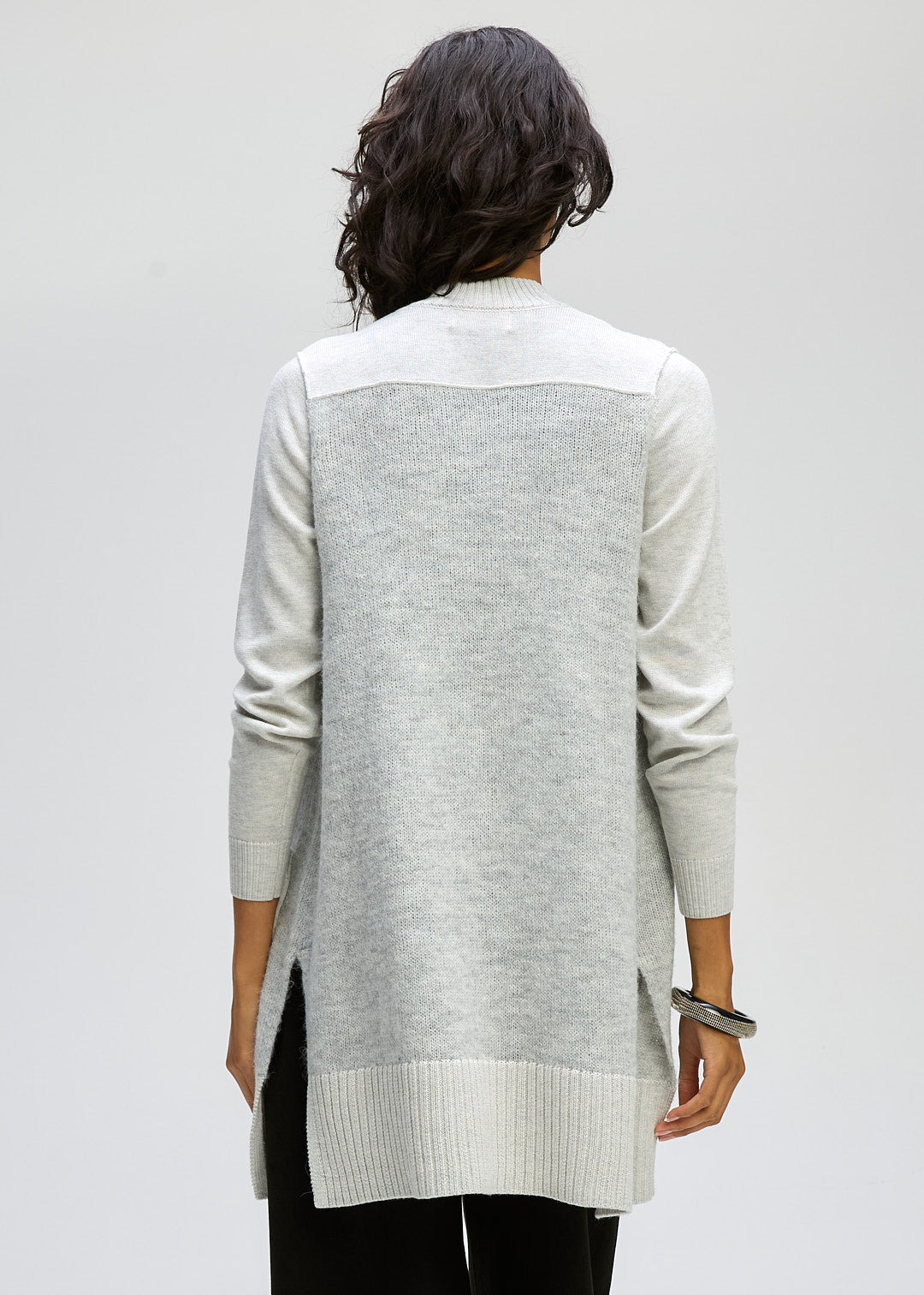 LD + Co Fluffy Detail Cardigan in Light Marle 8171