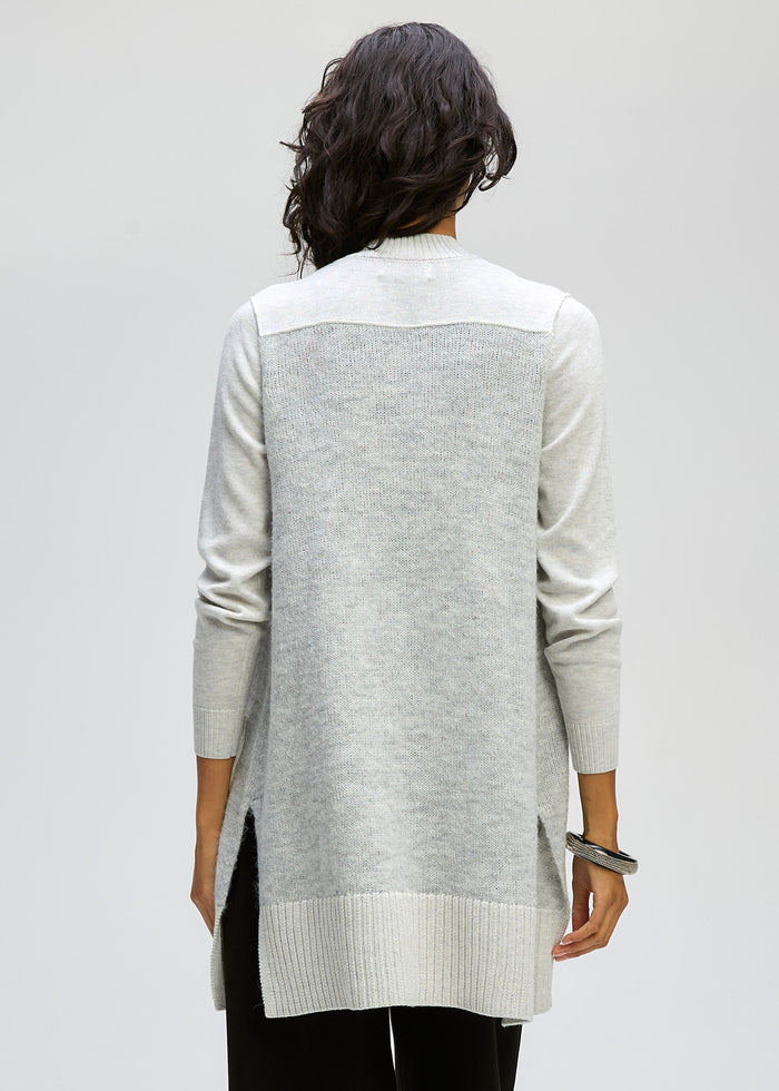 LD + Co Fluffy Detail Cardigan in Light Marle 8171