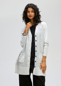LD + Co Fluffy Detail Cardigan in Light Marle 8171