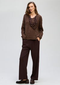 LD + Co Fluffy V Neck Jumper in Cocoa 8175