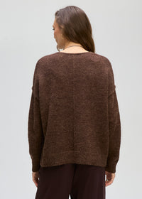 LD + Co Fluffy V Neck Jumper in Cocoa 8175