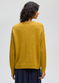 LD + Co Fluffy V Neck Jumper in Ochre 8175