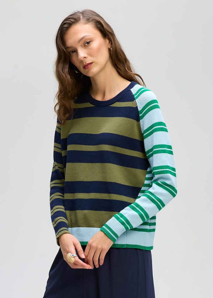 LD + Co Crazy Stripe Crew in Ink 8182