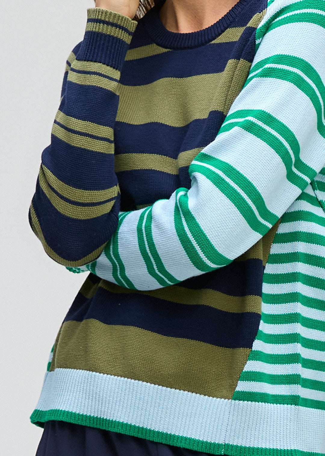 LD + Co Crazy Stripe Crew in Ink 8182