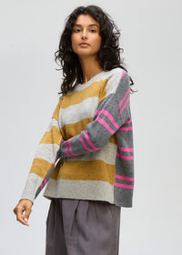 LD + Co Groove Stripe Crew in Marle 8186