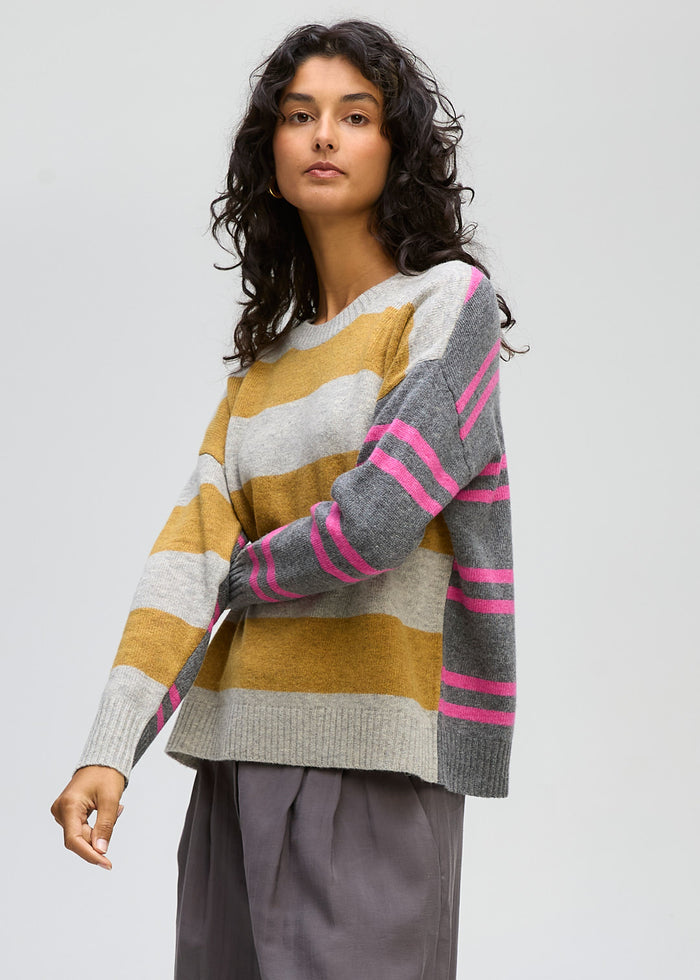 LD + Co Groove Stripe Crew in Marle 8186