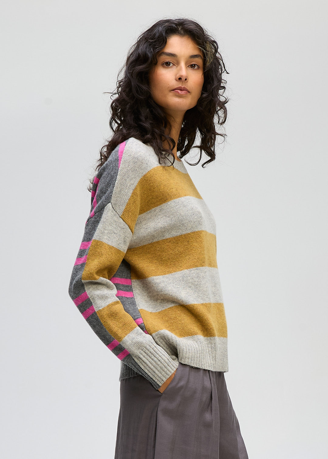 LD + Co Groove Stripe Crew in Marle 8186