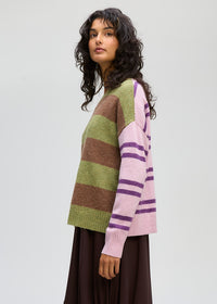 LD + Co Groove Stripe Crew in Olive 8186