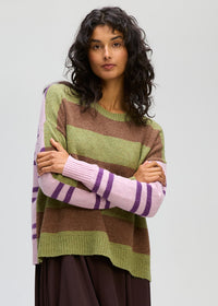 LD + Co Groove Stripe Crew in Olive 8186