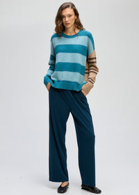 LD + Co Groove Stripe Crew in Teal 8186