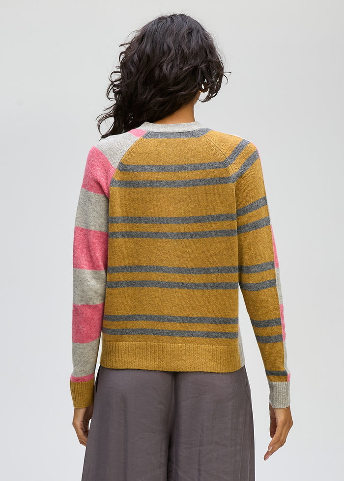 LD + Co Groove Stripe Cardigan in Marle 8187