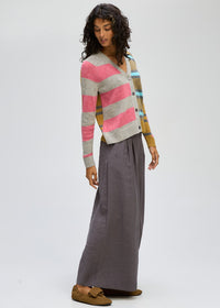 LD + Co Groove Stripe Cardigan in Marle 8187