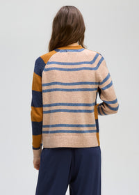 LD + Co Groove Stripe Cardigan in Toffee 8187