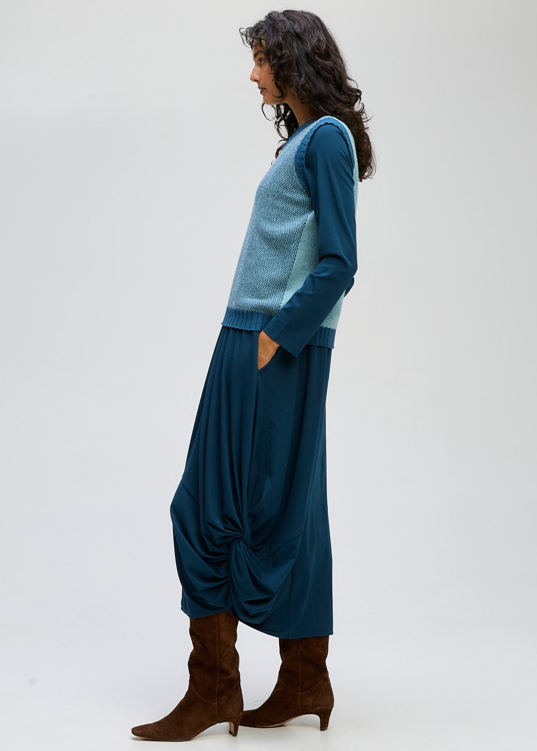 LD + Co Pattern Vest in Sea Foam 8191