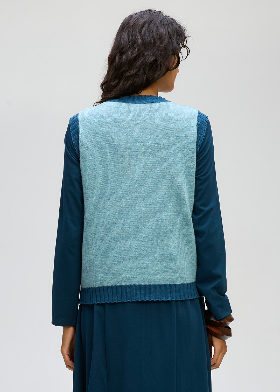 LD + Co Pattern Vest in Sea Foam 8191