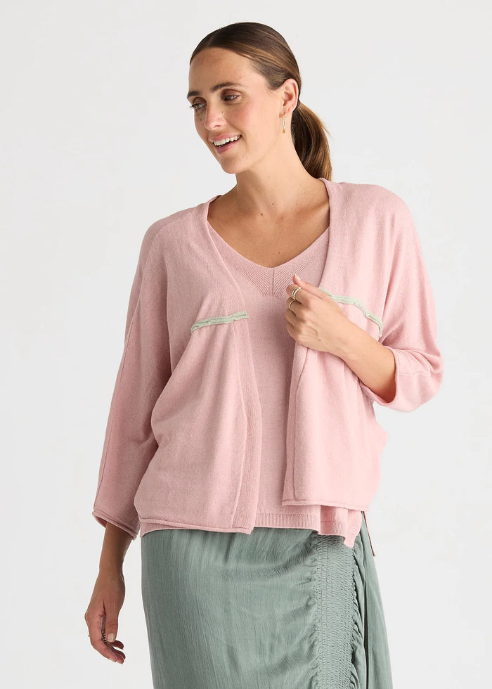 LD + Co Offset Cardi in Rose