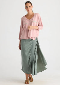 LD + Co Offset Cardi in Rose