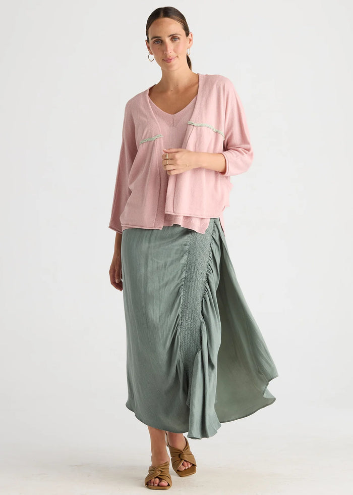 LD + Co Offset Cardi in Rose