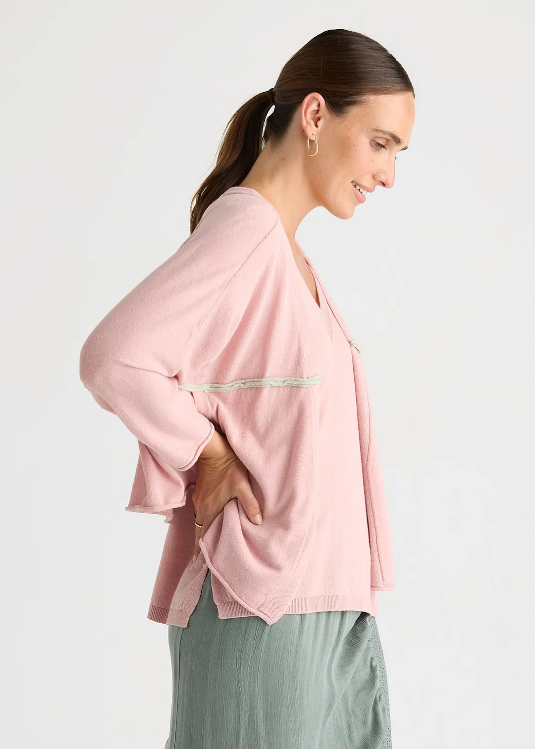 LD + Co Offset Cardi in Rose
