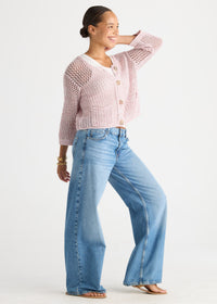 LD + Co Colour Mix Cardi in Rose LC8866