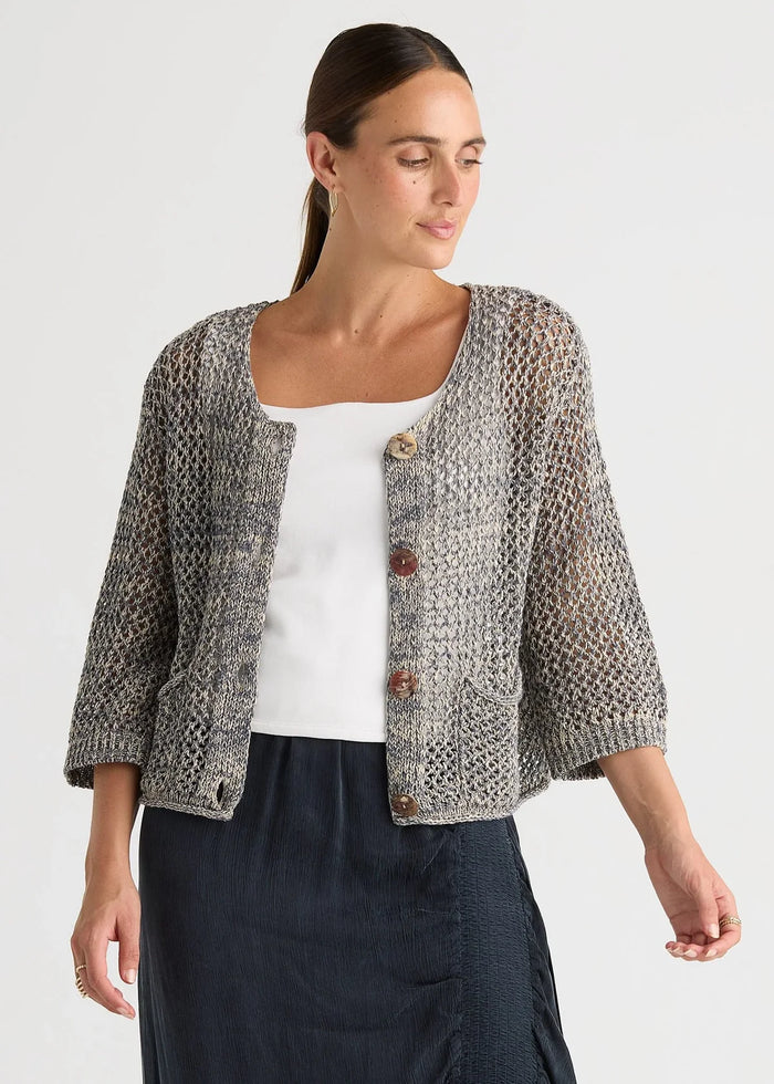 LD + Co Colour Mix Cardi in Graphite