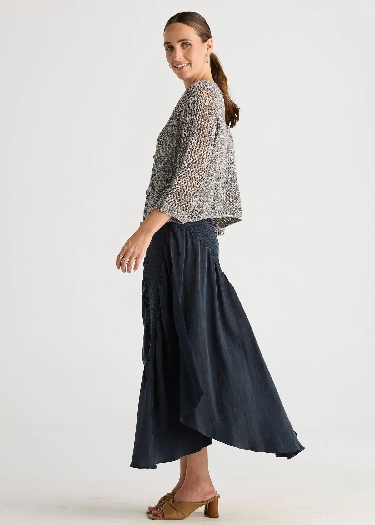 LD + Co Colour Mix Cardi in Graphite