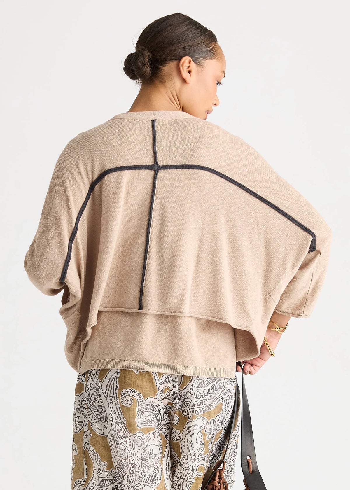 LD + Co Offset Cardi in Natural
