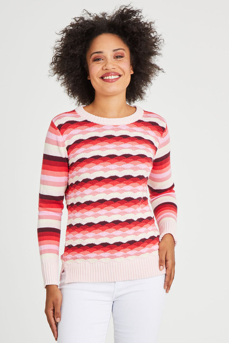 LD+CO Wave Knit Cotton Jumper - Pink