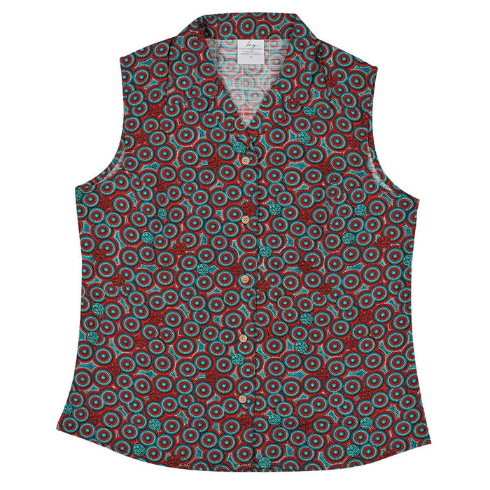 Bamboo Ladies Sleeveless Shirt Wanakiji